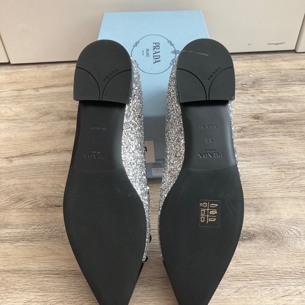 NEW Prada Captoe Glitter Ballerina - Picture 5 of 5